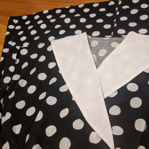 80s Fun Polkadot Black and White Dress - Picture 3 of 6